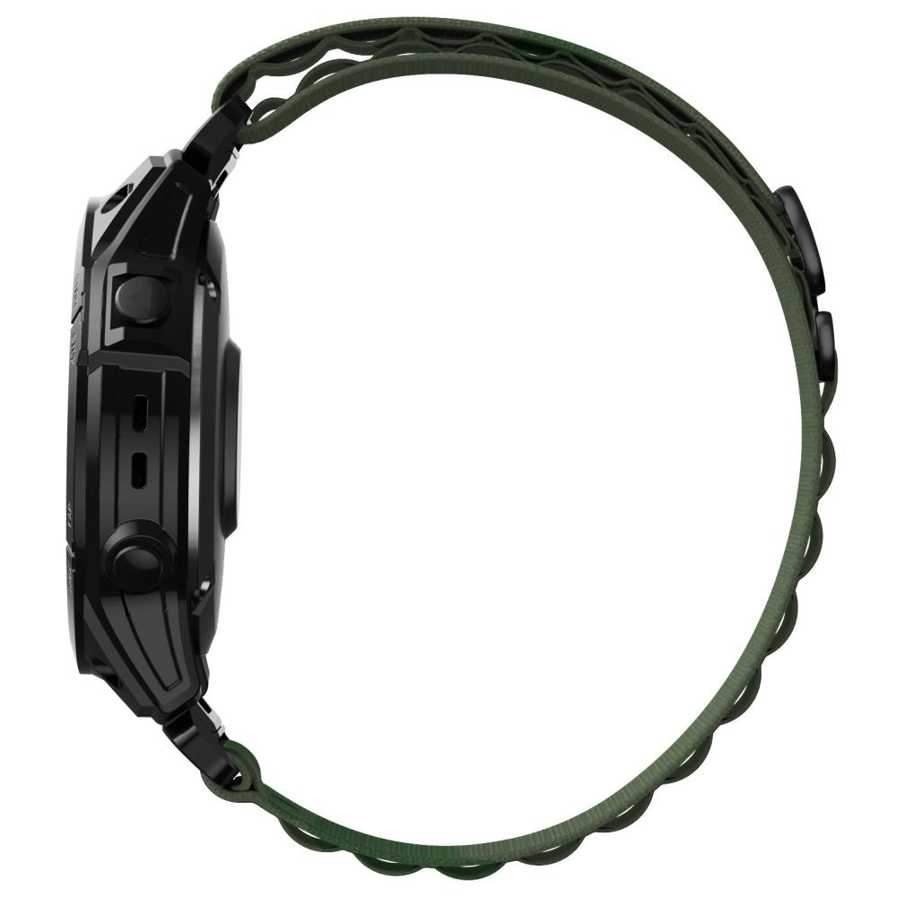 Tech-Protect Nylon Pro dirželis, skirtas Garmin Fenix ​​5 / 6 / 6 Pro / 7 - tamsiai žalia -- Watch Straps