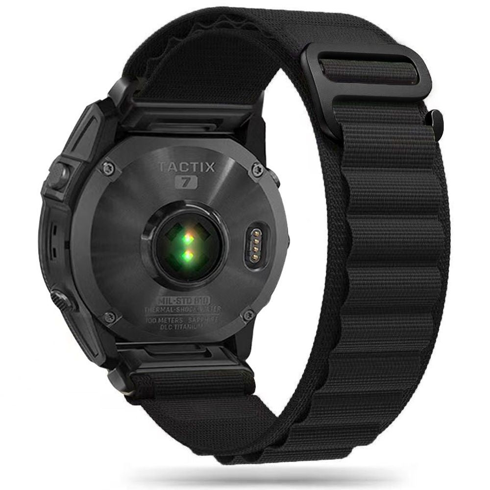 Tech-Protect Nylon Pro dirželis, skirtas Garmin Fenix ​​3 / 5X / 3HR / 5X Plus / 6X / 6X Pro / 7X - juodas -- Watch Straps