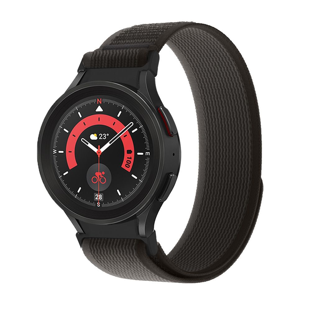 Tech-Protect nailoninis dirželis, skirtas Samsung Galaxy Watch 4/5/5 Pro/6/7/FE – juoda ir oranžinė -- Samsung Galaxy Watch 4