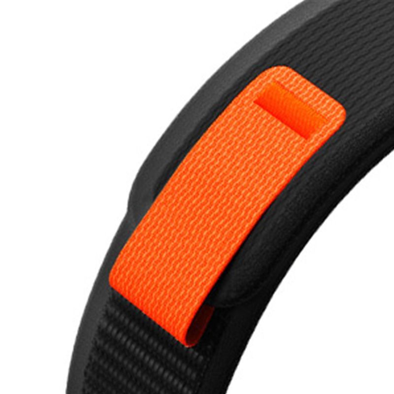 Tech-Protect nailoninis dirželis, skirtas Garmin Fenix ​​5 / 6 / 6 Pro / 7 - juodas / oranžinis -- Watch Straps