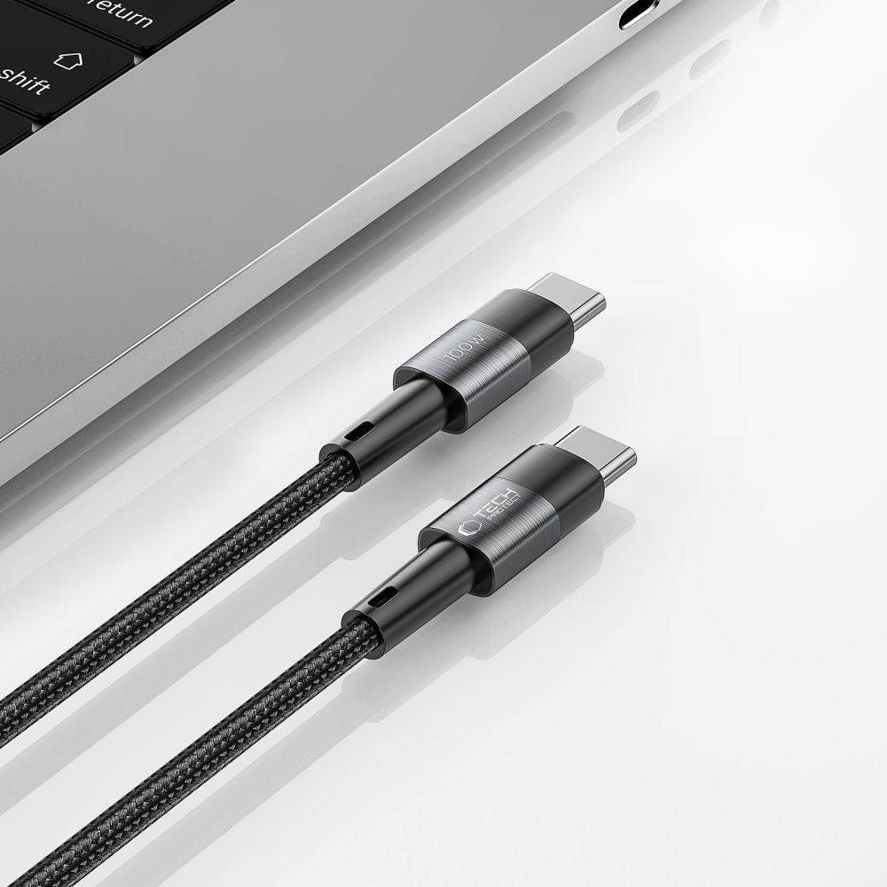 Tech-Protect UltraBoost USB-C / USB-C PD laidas 100W 5A 0.25m - pilkas -- Cell phone cables