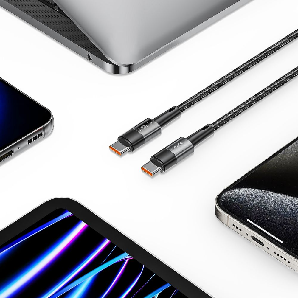 Tech-Protect UltraBoost USB-C / USB-C PD laidas 100W 5A 0.25m - pilkas -- Cell phone cables