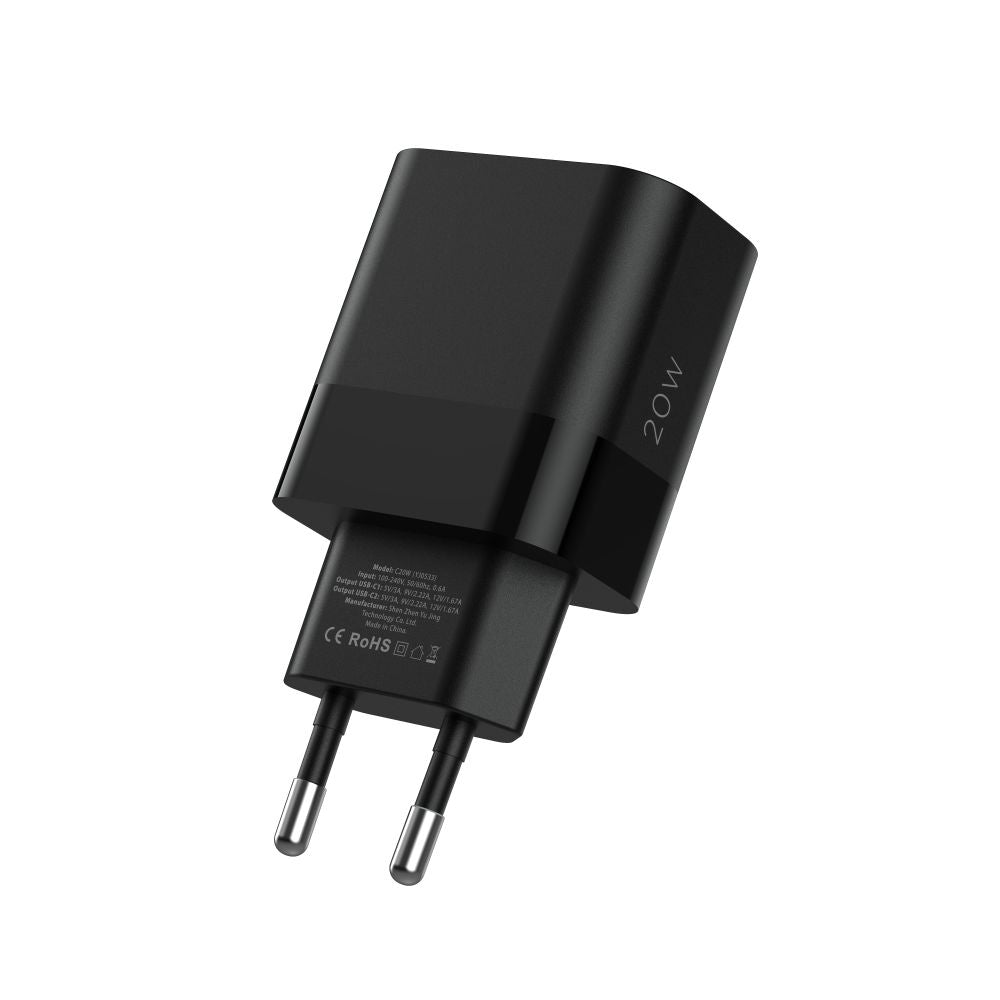 Tech-Protect C20W įkroviklis 2x USB-C PD 20W - juodas -- Cell phone chargers