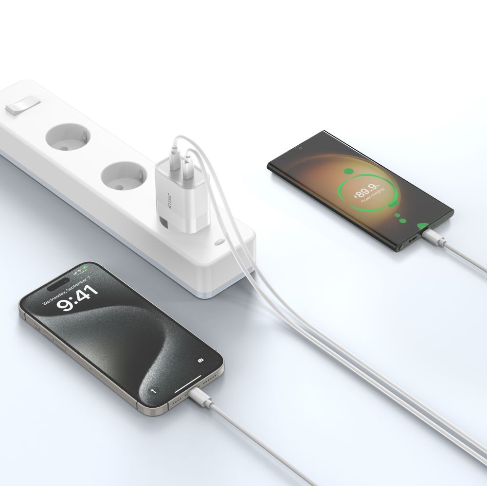 Tech-Protect C20W įkroviklis 2x USB-C PD 20W - juodas -- Cell phone chargers
