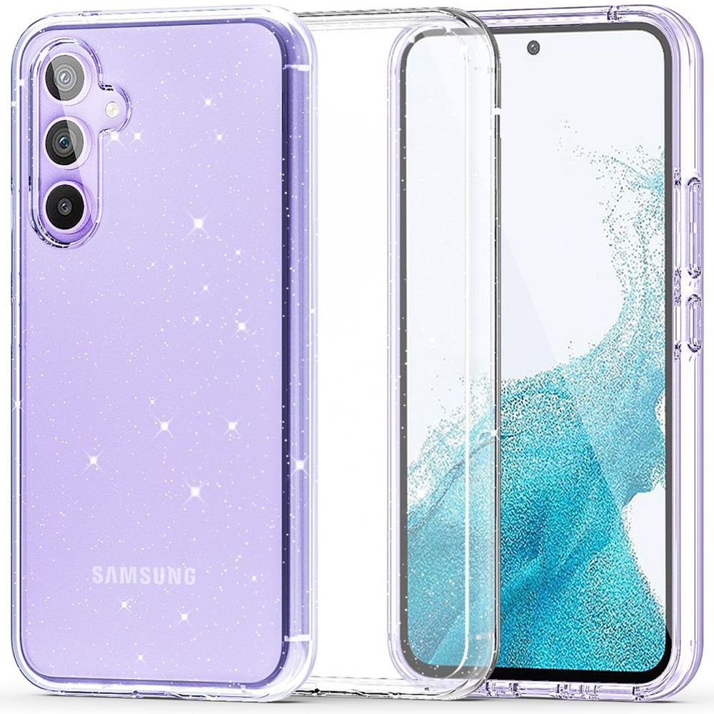 Tech-Protect FlexAir Hybrid dėklas S23 FE – skaidrus, su blizgučiais -- Samsung Galaxy S23 FE