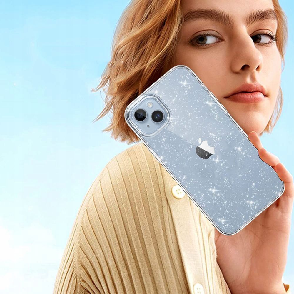Tech-Protect FlexAir Hybrid dėklas S23 FE – skaidrus, su blizgučiais -- Samsung Galaxy S23 FE