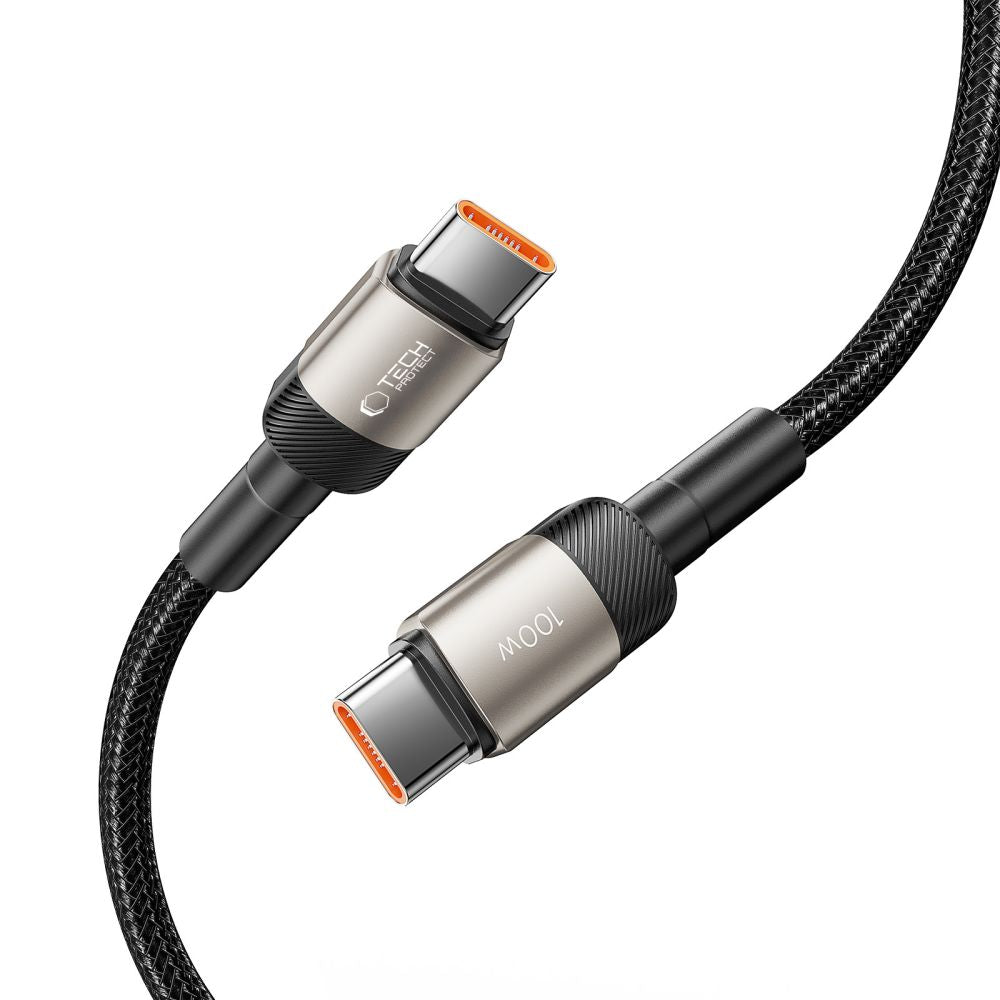 Tech-Protect UltraBoost Evo USB-C / USB-C PD laidas 100W 5A 2m - titano -- Cell phone cables