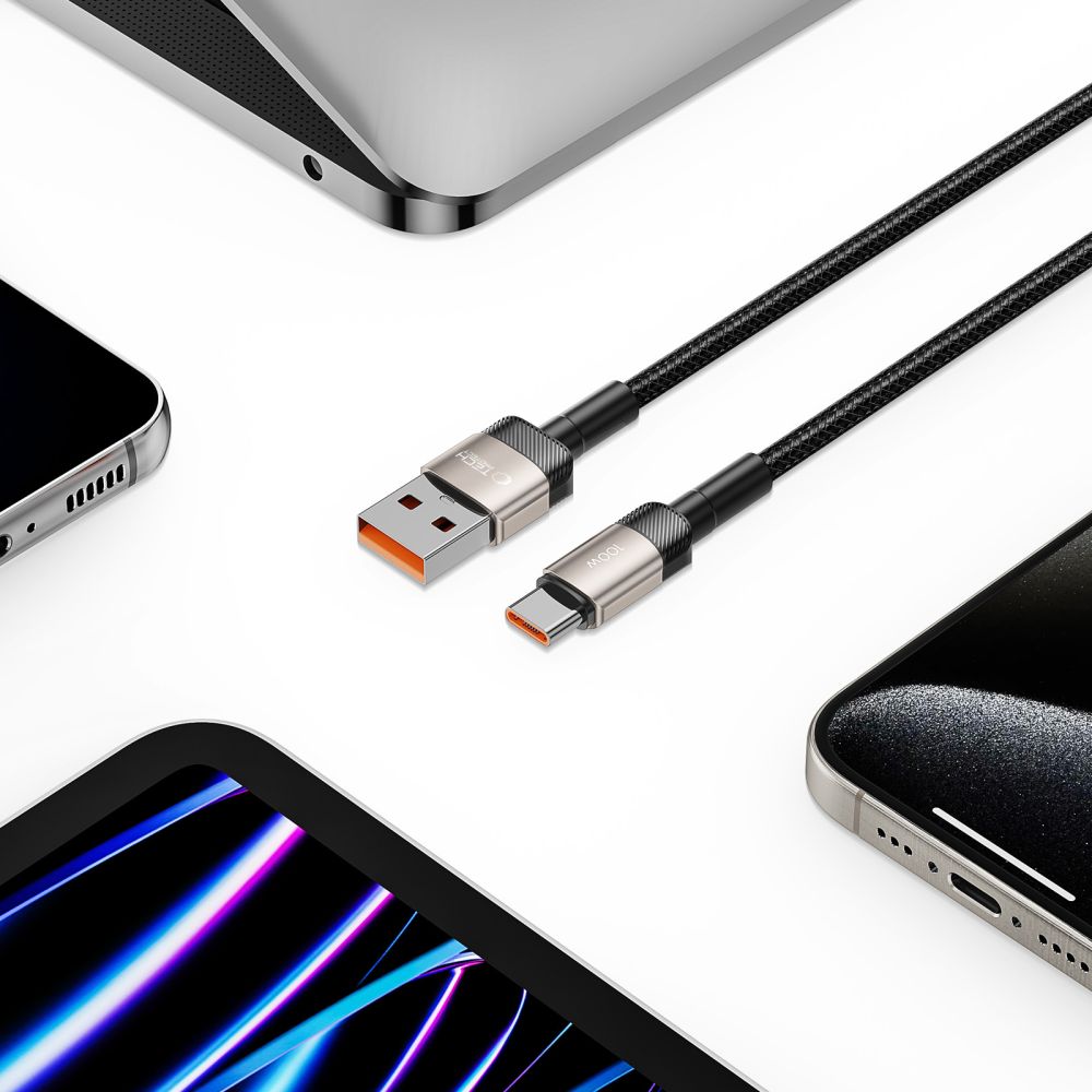 Tech-Protect UltraBoost Evo USB-C / USB-A laidas 100W 5A 2m - titano -- Cell phone cables