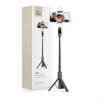 Tech-Protect L05S Bluetooth asmenukių lazda su trikoju iki 105cm su LED šviestuvu - juoda -- Selfie Sticks & Tripods