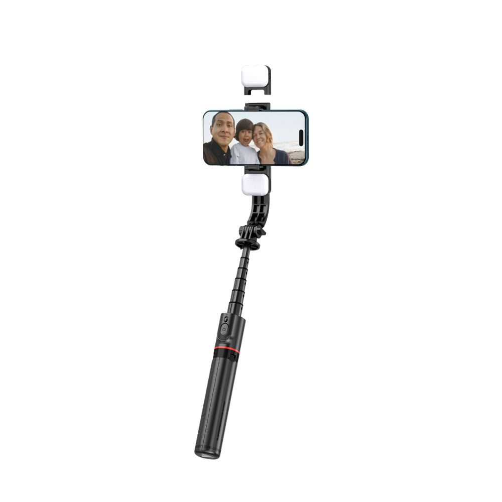 Tech-Protect L05S Bluetooth asmenukių lazda su trikoju iki 105cm su LED šviestuvu - juoda -- Selfie Sticks & Tripods