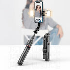 Tech-Protect L05S Bluetooth asmenukių lazda su trikoju iki 105cm su LED šviestuvu - juoda -- Selfie Sticks & Tripods