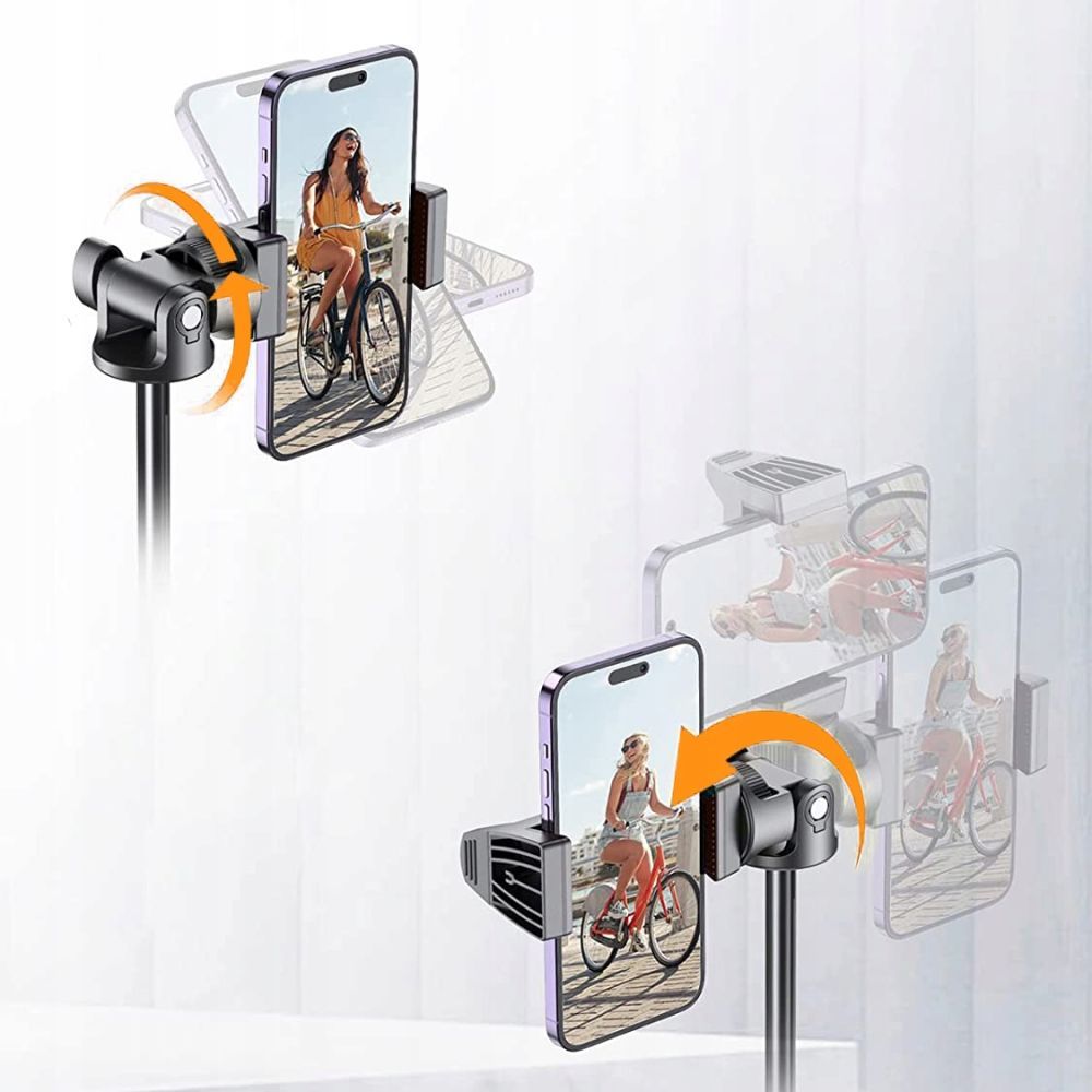 Tech-Protect L03S Bluetooth asmenukių lazda su nuotolinio valdymo pulteliu, trikoju iki 148cm ir 180° galvute - balta --...