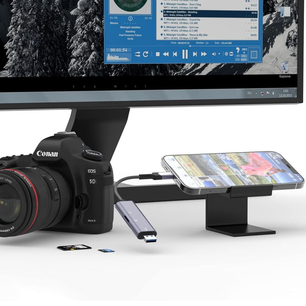 Tech-Protect UltraBoost SD/micro SD kortelės skaitytuvas su Lightning/USB-A jungimis - pilka -- Memory Card Readers