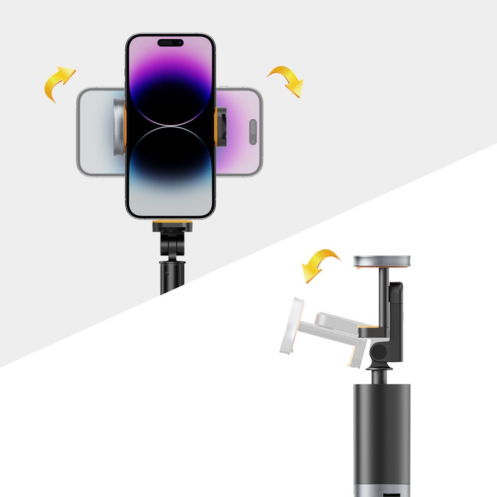 Tech-Protect L08S Bluetooth asmenukių lazda su nuotolinio valdymo pultu, trikoju iki 141 cm - Juoda -- Selfie Sticks &...