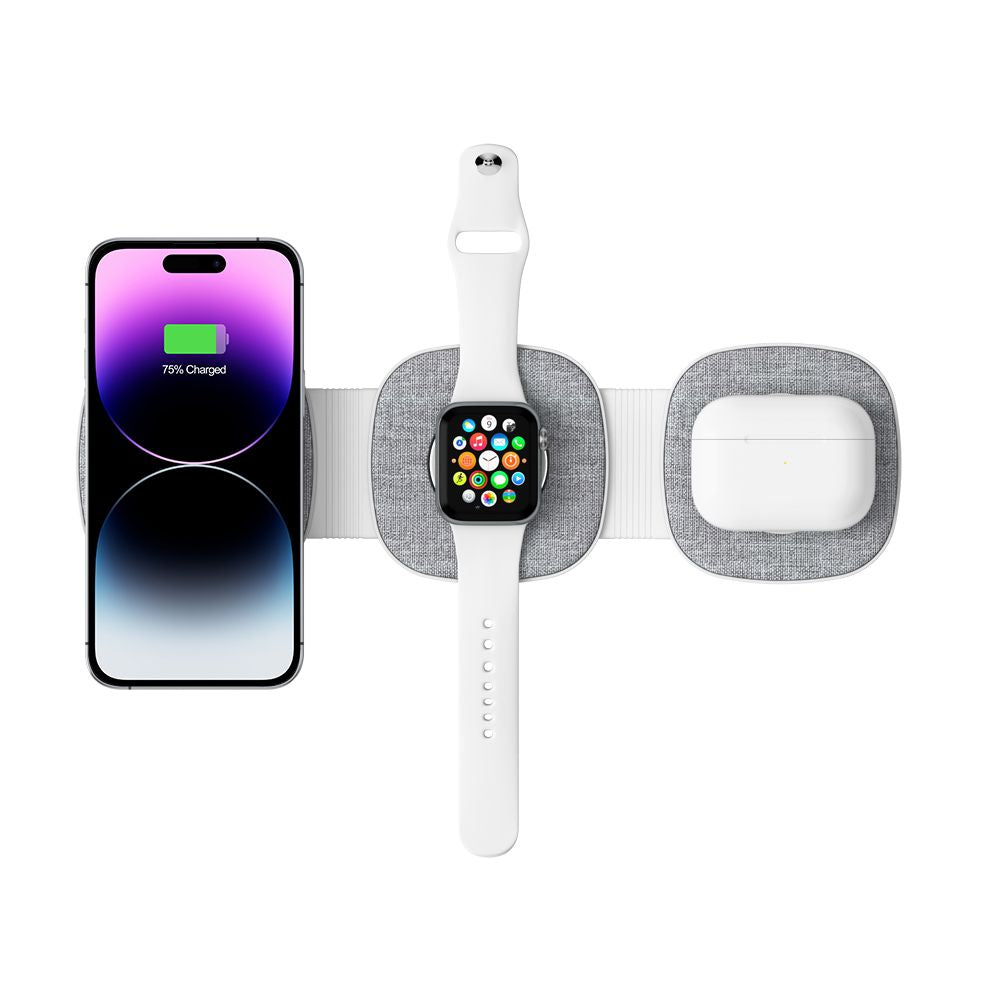 Tech-Protect QI15W-A32 3-in-1 indukcinis įkroviklis su MagSafe išmaniajam telefonui / Apple Watch / AirPods - pilkas --...