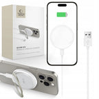 Tech-Protect QI15W-A33 indukcinis įkroviklis su MagSafe ir stovu su USB-A / USB-C laidu - baltas -- Cell phone chargers