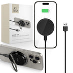 Tech-Protect QI15W-A33 indukcinis įkroviklis su MagSafe ir stovu su USB-A / USB-C laidu - juodas -- Cell phone chargers