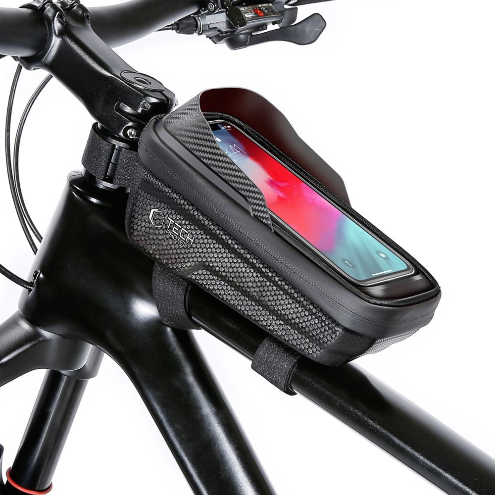 Tech-Protect V2 dviračio krepšys su telefono vieta 1l - juodas -- Bicycle Bags