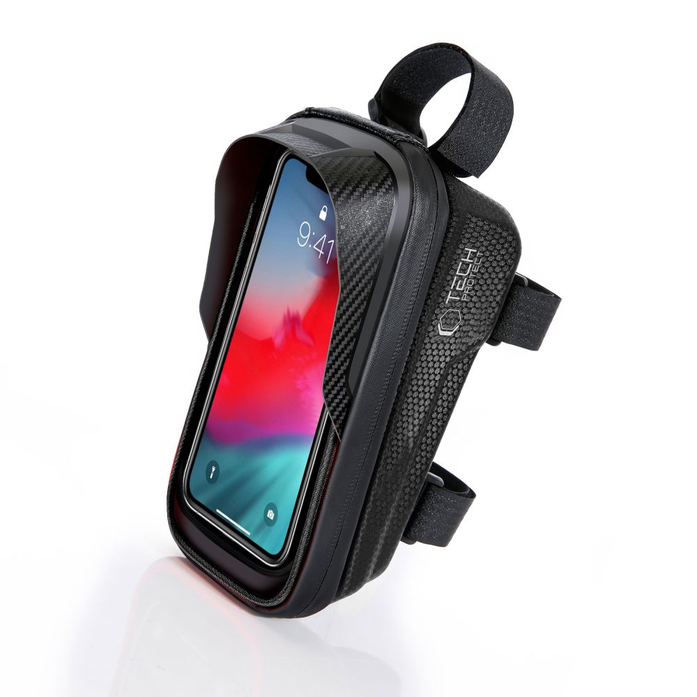 Tech-Protect V2 dviračio krepšys su telefono vieta 1l - juodas -- Bicycle Bags