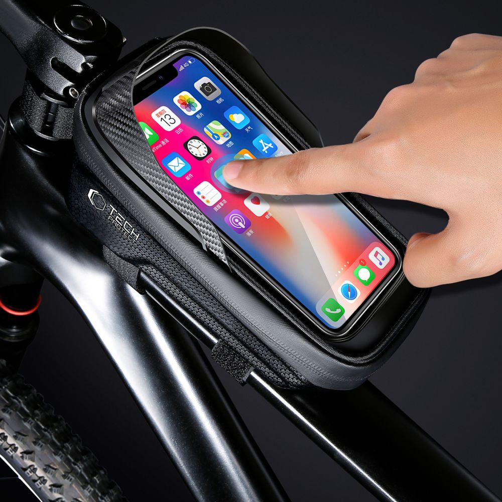 Tech-Protect V2 dviračio krepšys su telefono vieta 1l - juodas -- Bicycle Bags