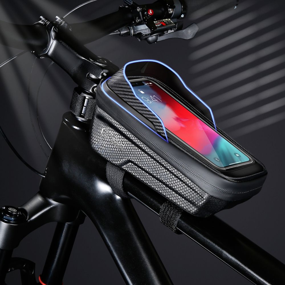 Tech-Protect V2 dviračio krepšys su telefono vieta 1l - juodas -- Bicycle Bags