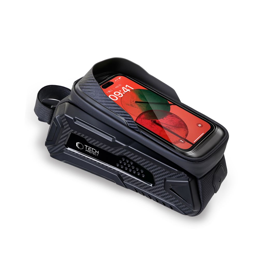 Tech-Protect V2 dviračio krepšys su telefono vieta 1,2l - juodas -- Bicycle Bags