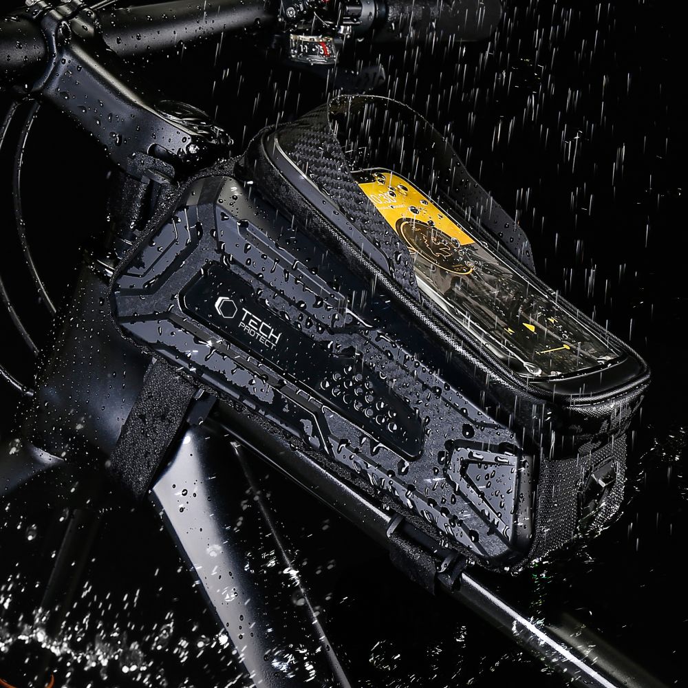 Tech-Protect V2 dviračio krepšys su telefono vieta 1,2l - juodas -- Bicycle Bags