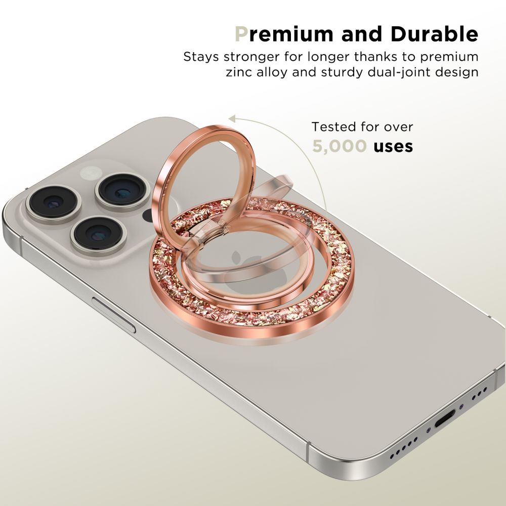 Tech-Protect MMR200 magnetinis laikiklis / žiedas su MagSafe, rožinis su kristalais -- Cell phone holders