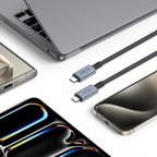 Tech-Protect UltraBoost Max USB-C 4.0 / USB-C 4.0 PD laidas 240W 8K 40Gbps 1m - pilkas -- Cell phone cables