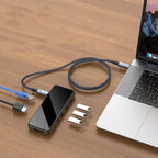 Tech-Protect UltraBoost Max USB-C 4.0 / USB-C 4.0 PD laidas 240W 8K 40Gbps 2m - pilkas -- Cell phone cables