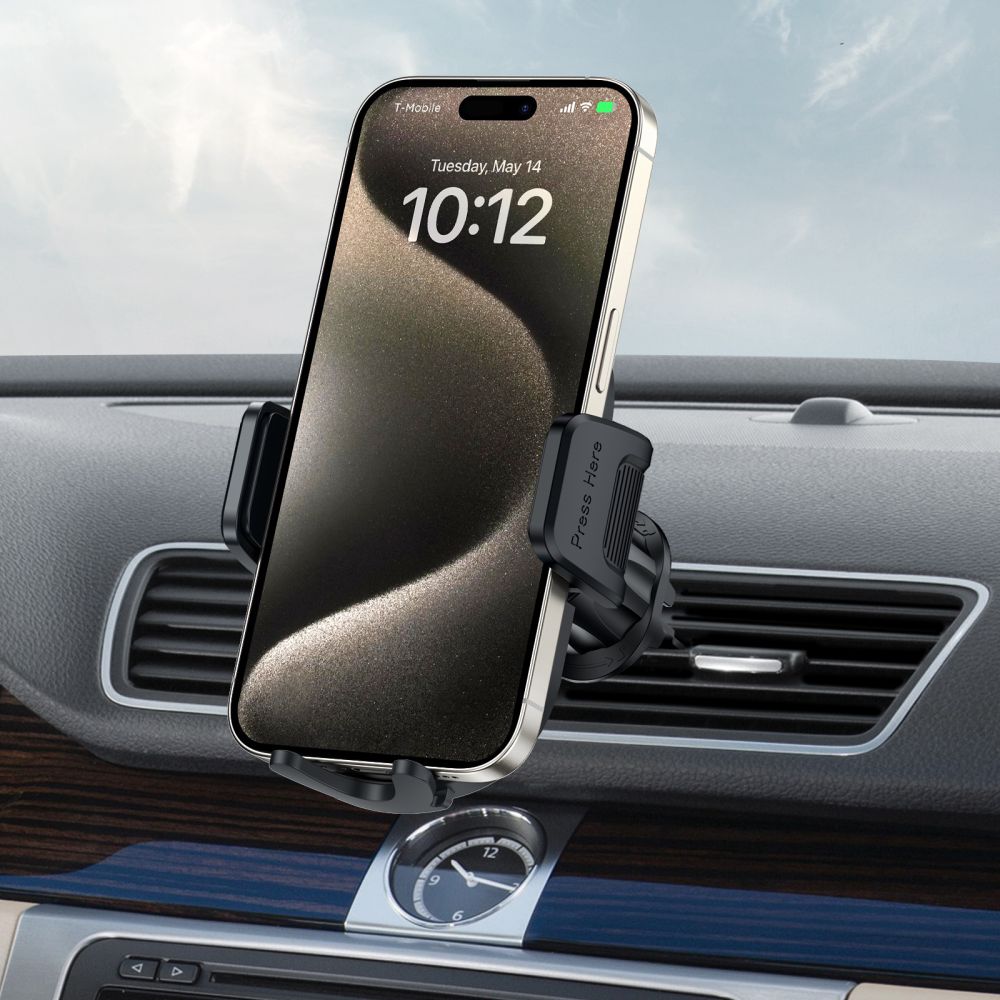 Tech-Protect V7 automobilinis telefono laikiklis prietaisų skydeliui / oro ventiliacijos angai, juodas -- Cell phone holders
