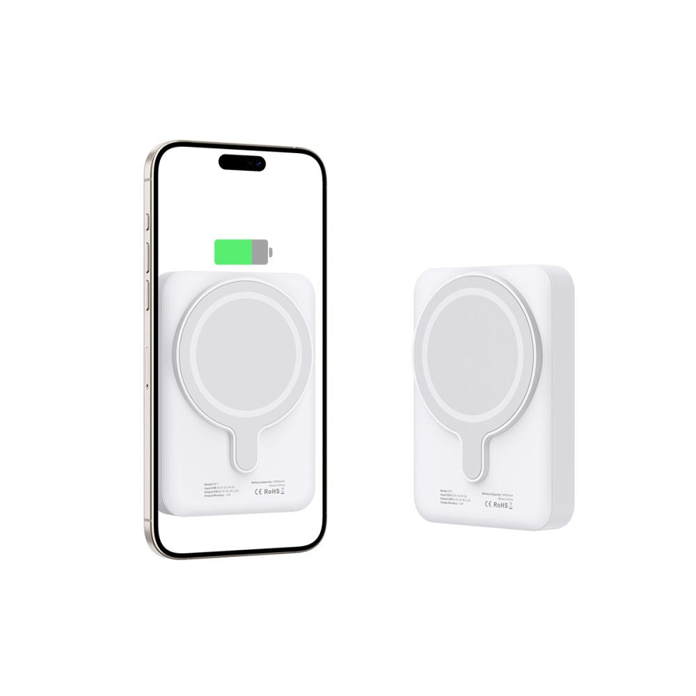 Tech-Protect LifeMag PB11 Išorinė baterija su MagSafe 10000mAh 15W USB-C jungtis - baltas + USB-C laidas -- Powerbanks