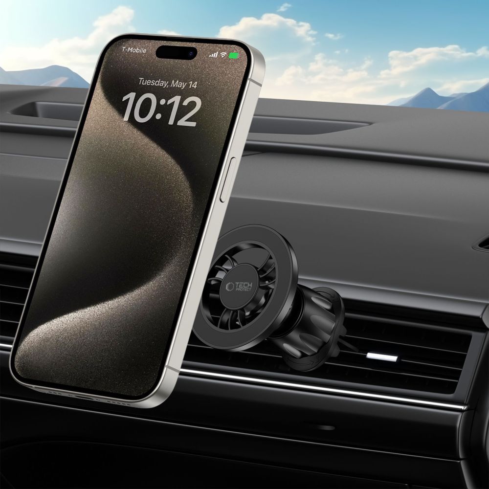 Tech-Protect N56 magnetinis automobilinis telefono laikiklis su MagSafe oro ventiliacijos angai, juodas -- Cell phone holders