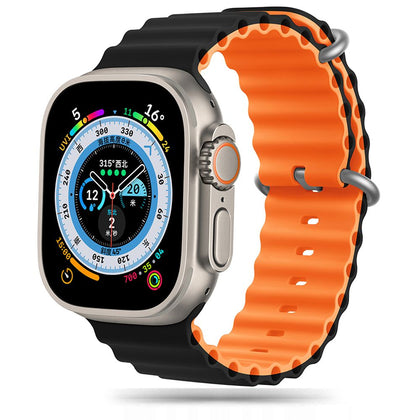 Tech-Protect IconBand Pro dirželis, skirtas Apple Watch 4/5/6/7/8/9/SE / Ultra 1/2 (42/44/45/49 mm) – oranžinė-juoda --...