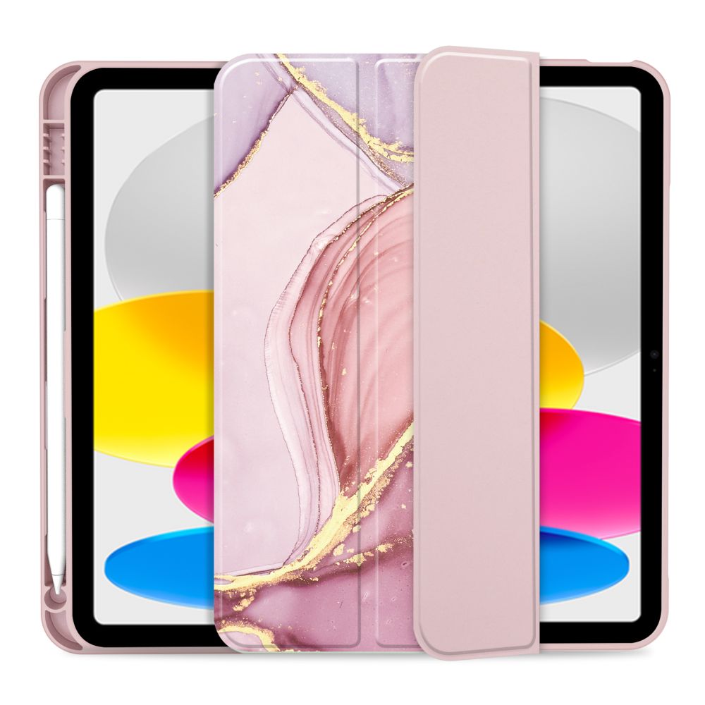 Tech-Protect SC rašiklio dėklas, skirtas iPad 10.9" 2022 – rožinis marmuras