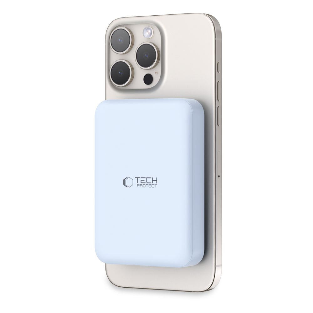 Tech-Protect LifeMag PB11 Išorinė baterija su MagSafe 10000mAh 15W USB-C jungtis - mėlynas + USB-C laidas -- Powerbanks