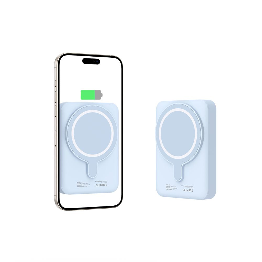 Tech-Protect LifeMag PB11 Išorinė baterija su MagSafe 10000mAh 15W USB-C jungtis - mėlynas + USB-C laidas -- Powerbanks