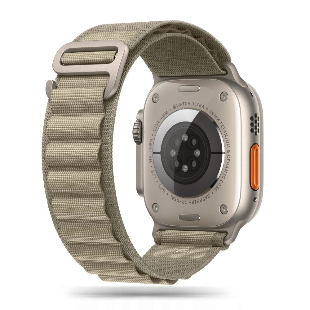 Tech-Protect Nylon Pro dirželis, skirtas Apple Watch 4/5/6/7/8/9/SE/Ultra 1/2 (42/44/45/49 mm) – Titanium Olive -- Apple...