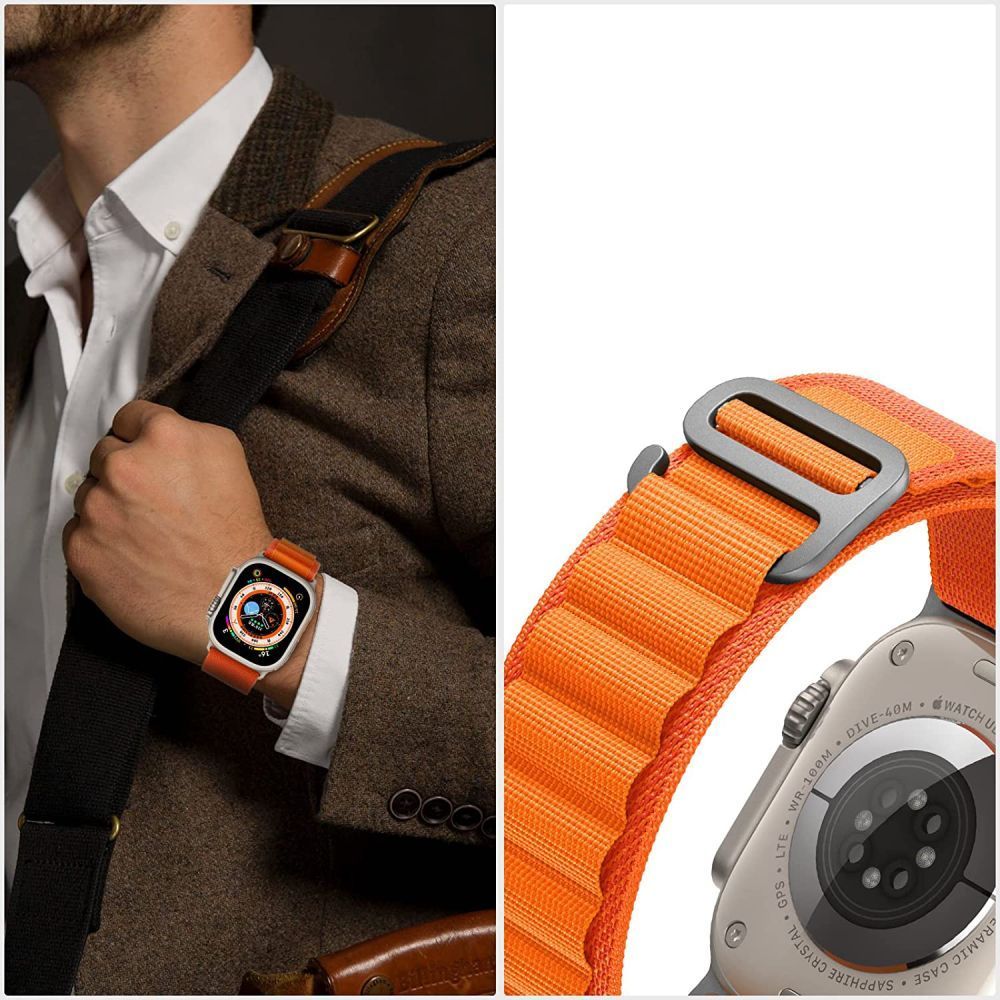Tech-Protect Nylon Pro dirželis, skirtas Apple Watch 4/5/6/7/8/9/SE/Ultra 1/2 (42/44/45/49 mm) – mėlynai pilkas -- Apple...