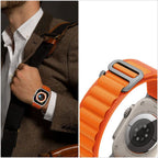 Tech-Protect Nylon Pro dirželis, skirtas Apple Watch 4/5/6/7/8/9/SE/Ultra 1/2 (42/44/45/49 mm) – mėlynai pilkas -- Apple...