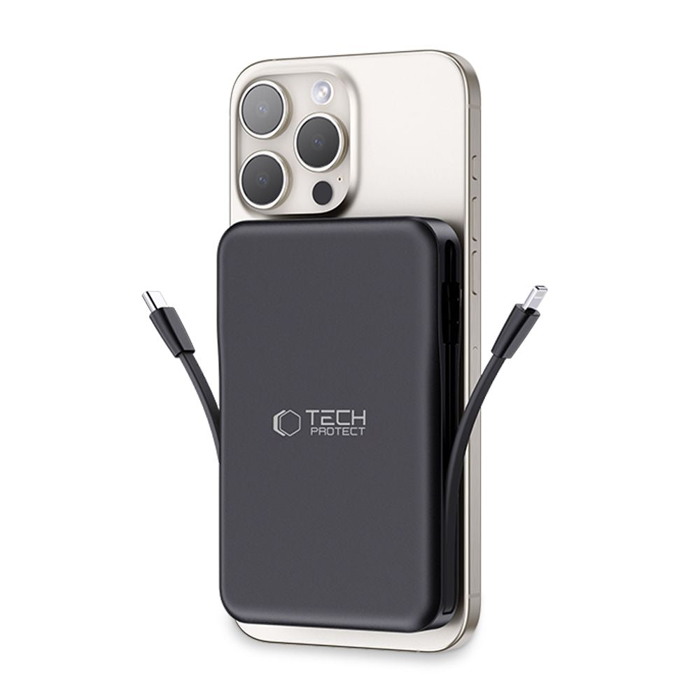 Tech-Protect LifeMag PB31 Išorinė baterija su MagSafe 10000mAh 15W USB-C / USB-A / integruoti USB-C / Lightning laidai -...