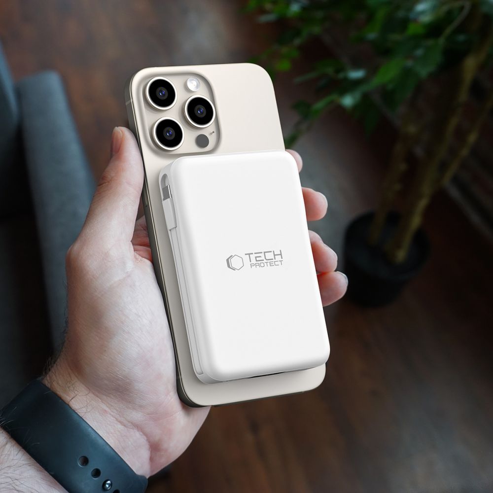 Tech-Protect LifeMag PB31 Išorinė baterija su MagSafe 10000mAh 15W USB-C / USB-A / integruoti USB-C / Lightning laidai -...