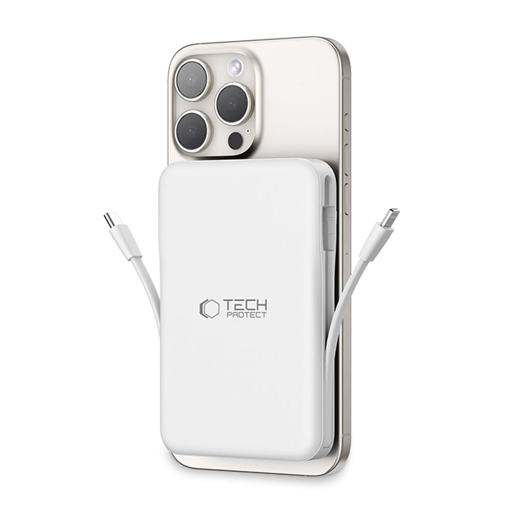 Tech-Protect LifeMag PB31 Išorinė baterija su MagSafe 10000mAh 15W USB-C / USB-A / integruoti USB-C / Lightning laidai -...