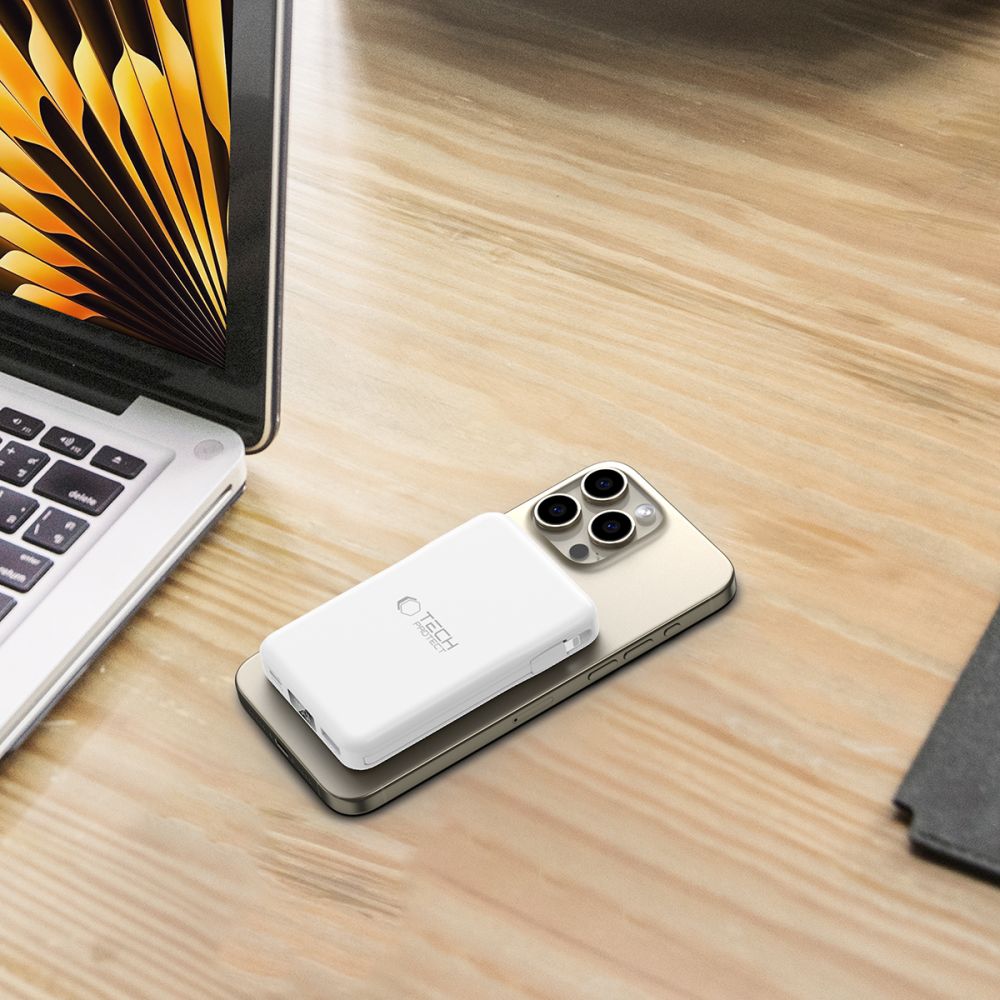 Tech-Protect LifeMag PB31 Išorinė baterija su MagSafe 10000mAh 15W USB-C / USB-A / integruoti USB-C / Lightning laidai -...
