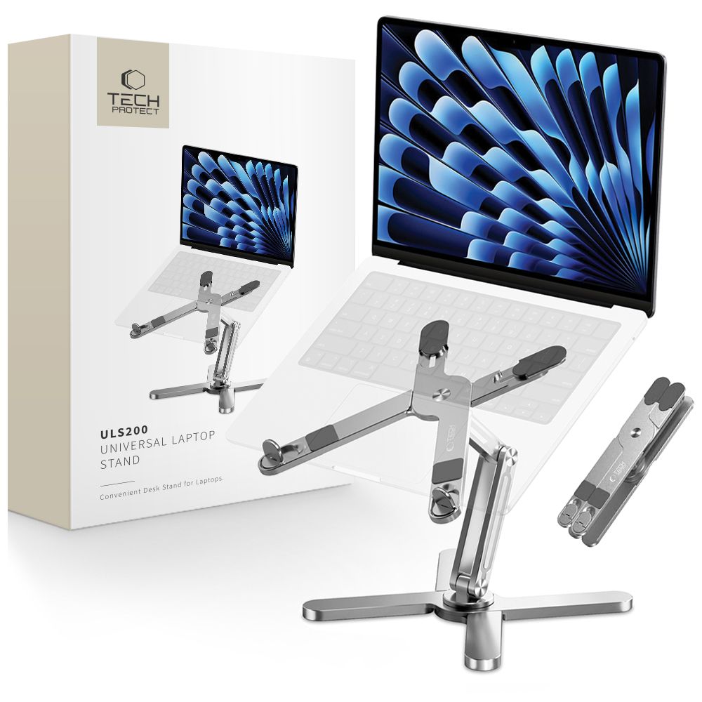 Tech-Protect ULS200 universali stovas nešiojamiesiems kompiuteriams iki 16" - sidabrinė -- Laptop Stands