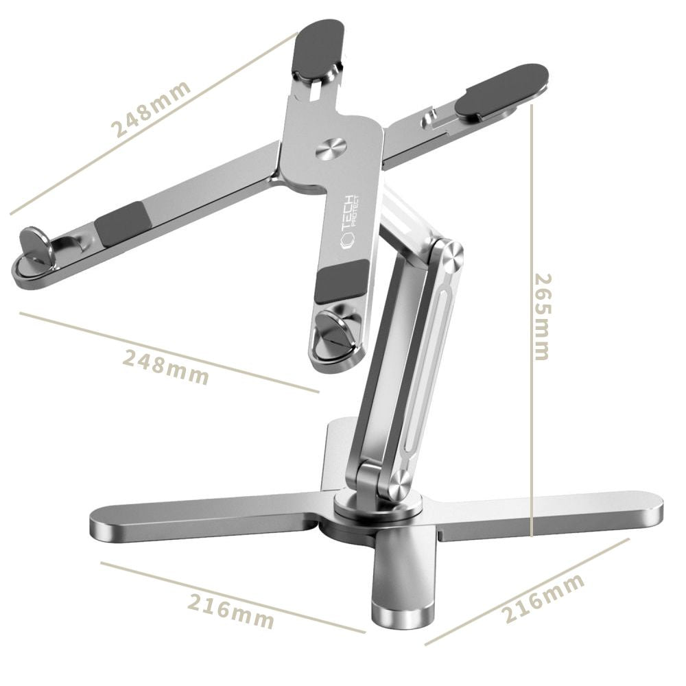 Tech-Protect ULS200 universali stovas nešiojamiesiems kompiuteriams iki 16" - sidabrinė -- Laptop Stands