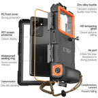 Tech-Protect Vandeniui atsparus dėklas IPX8 4,7-6,7" išmaniesiems telefonams - juodas ir oranžinis -- Cycling Accessories