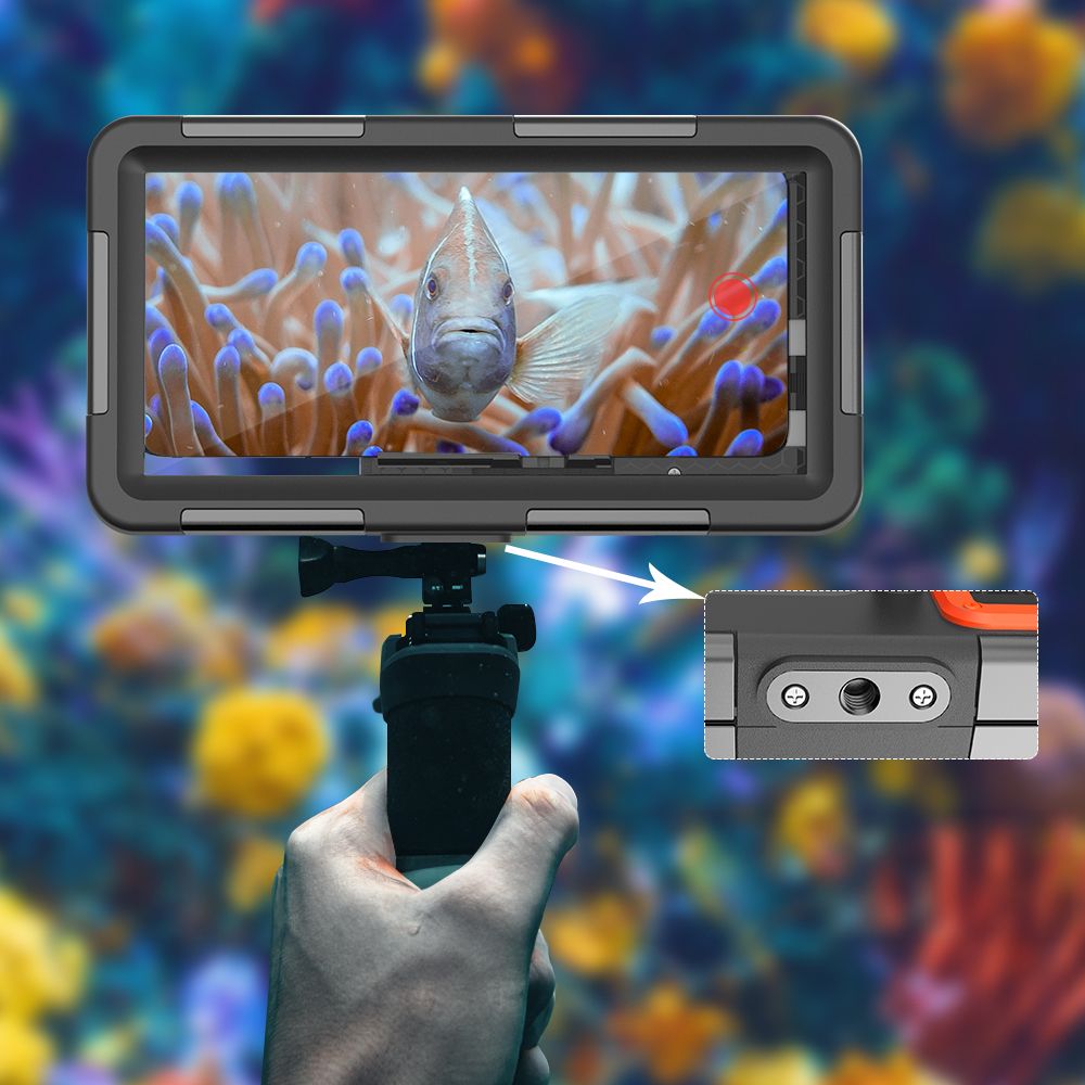 Tech-Protect Vandeniui atsparus dėklas IPX8 4,7-6,7" išmaniesiems telefonams - juodas ir oranžinis -- Cycling Accessories