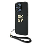 DKNY dėklas iPhone 14 Pro Max su dirželiu – juodas