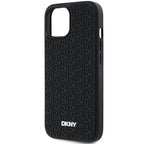 DKNY 3D Rubber Repeat Pattern dėklas iPhone 15 Plus – juodas